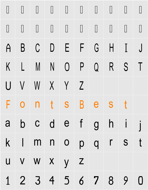 JuliaSoft Special Font N2 Character Map