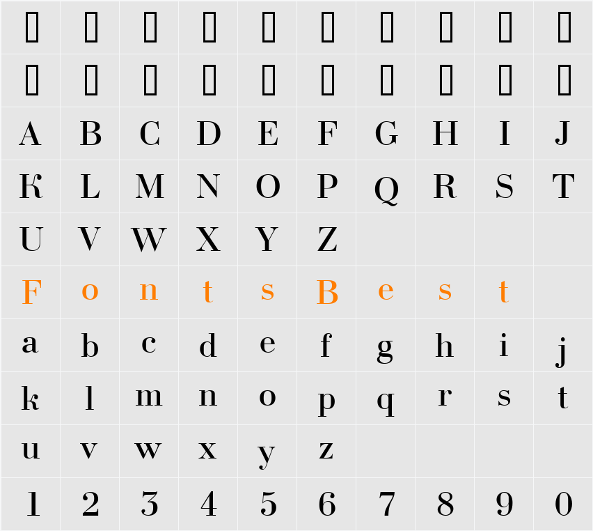 a_BodoniNova Character Map