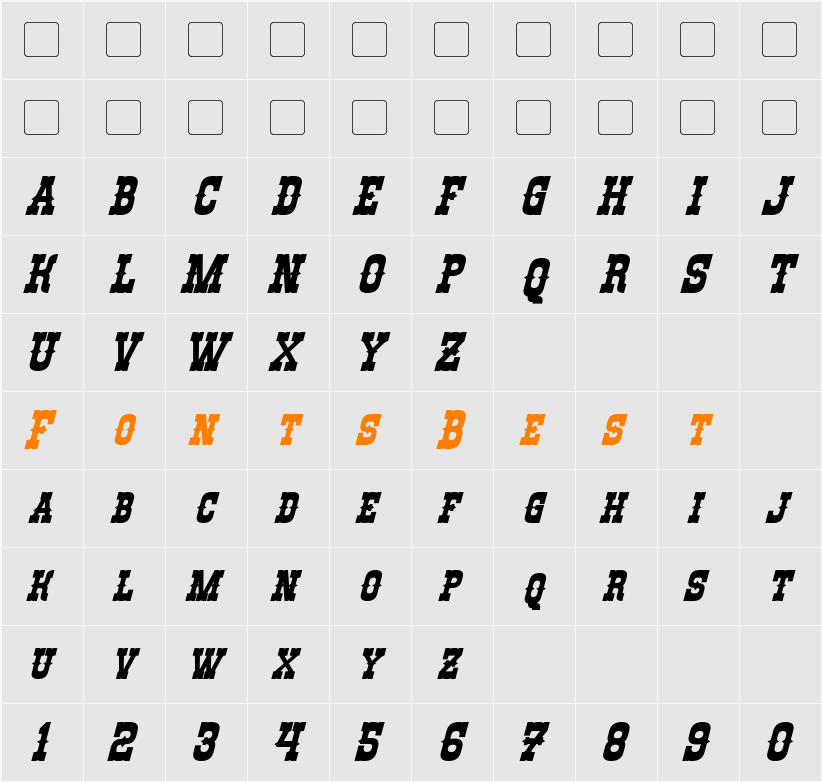Rio Oro Character Map