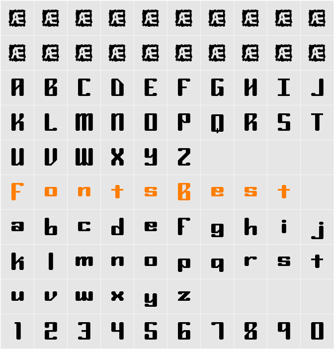 Ryuker BRK Character Map