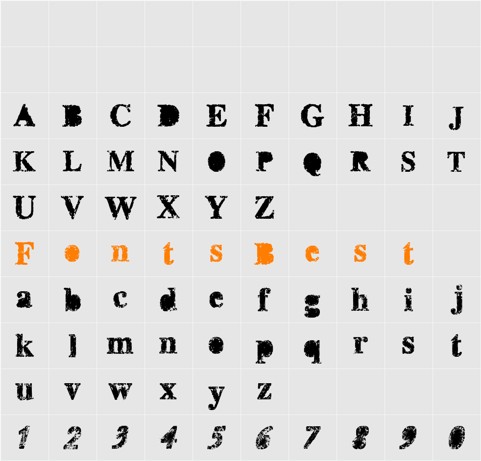 misprinted type Character Map