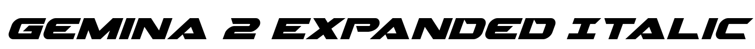 Gemina 2 Expanded Italic Font Image