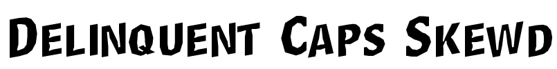 Delinquent Caps Skewd Font Image