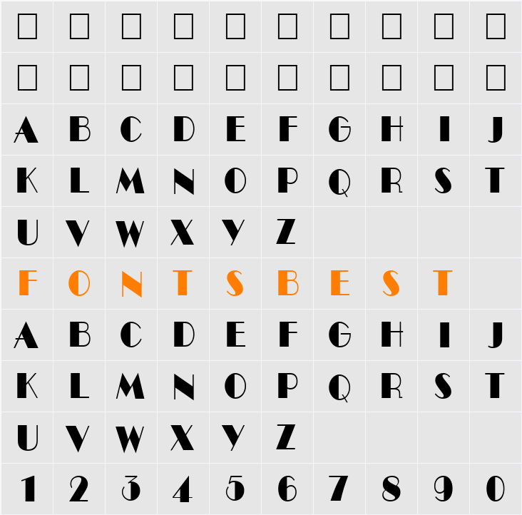 a_BentTitulNr Character Map