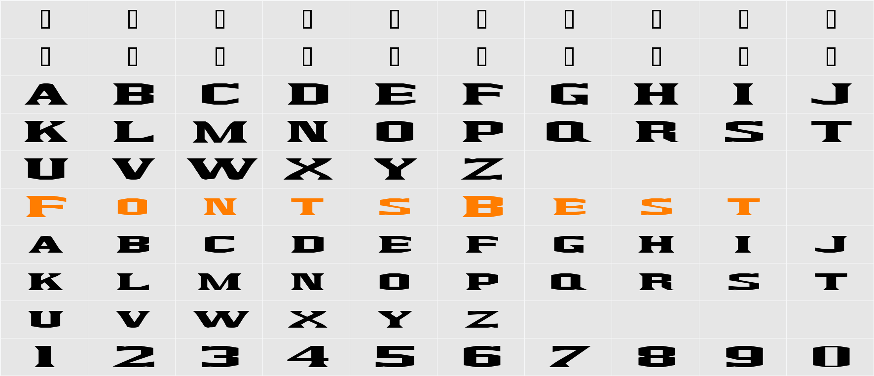 Kingfresh Character Map