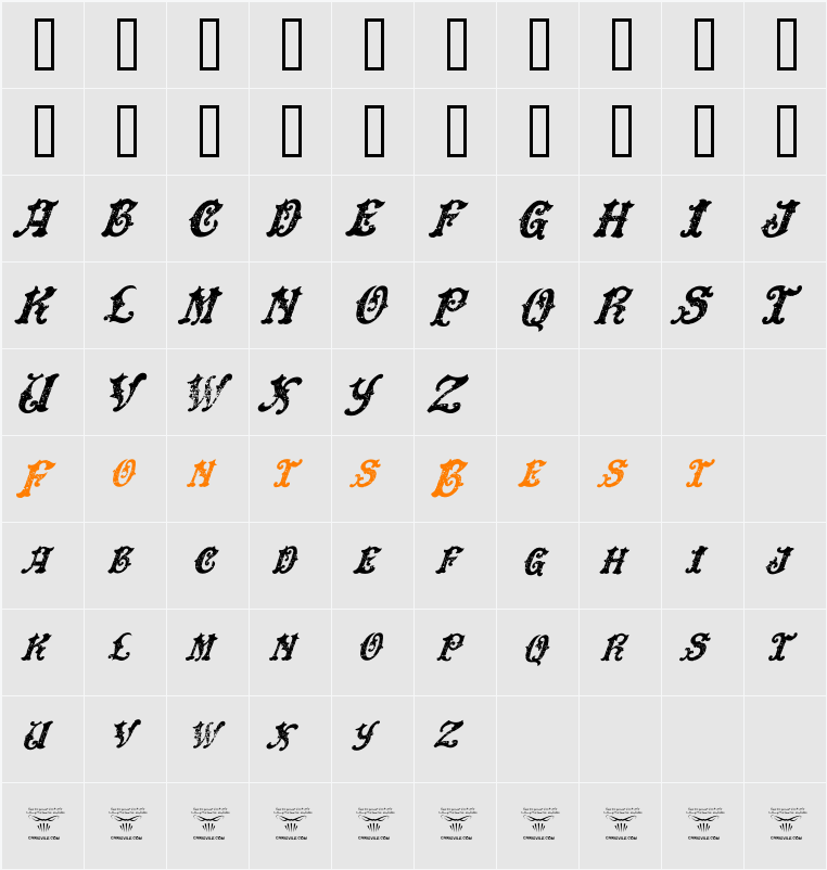 DinglE HuckleberrY Character Map