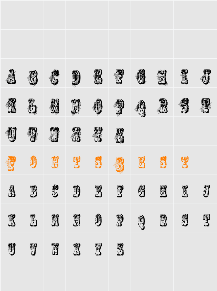 VTKS No Name Character Map