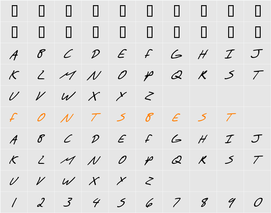 SF Scribbled Sans SC Character Map