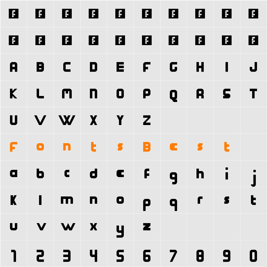 Structure Sans Character Map