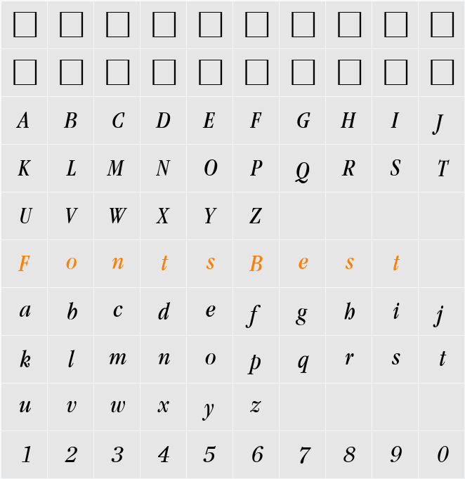 PSL Siara Character Map