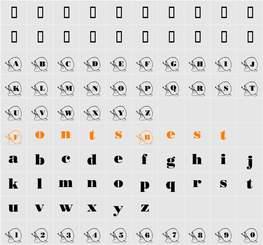 101! Snails Pace Character Map