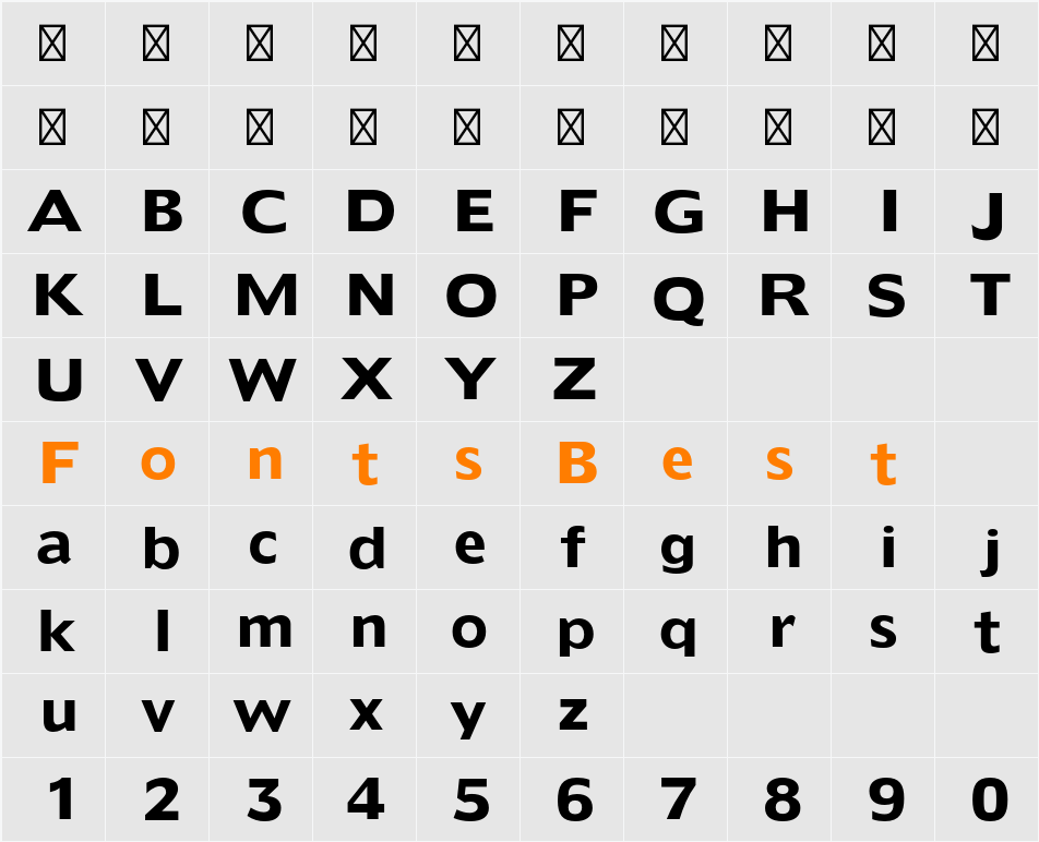 Doric LT Std Bold Character Map