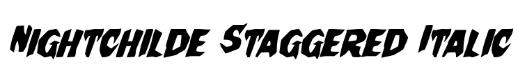 Nightchilde Staggered Italic Font Image