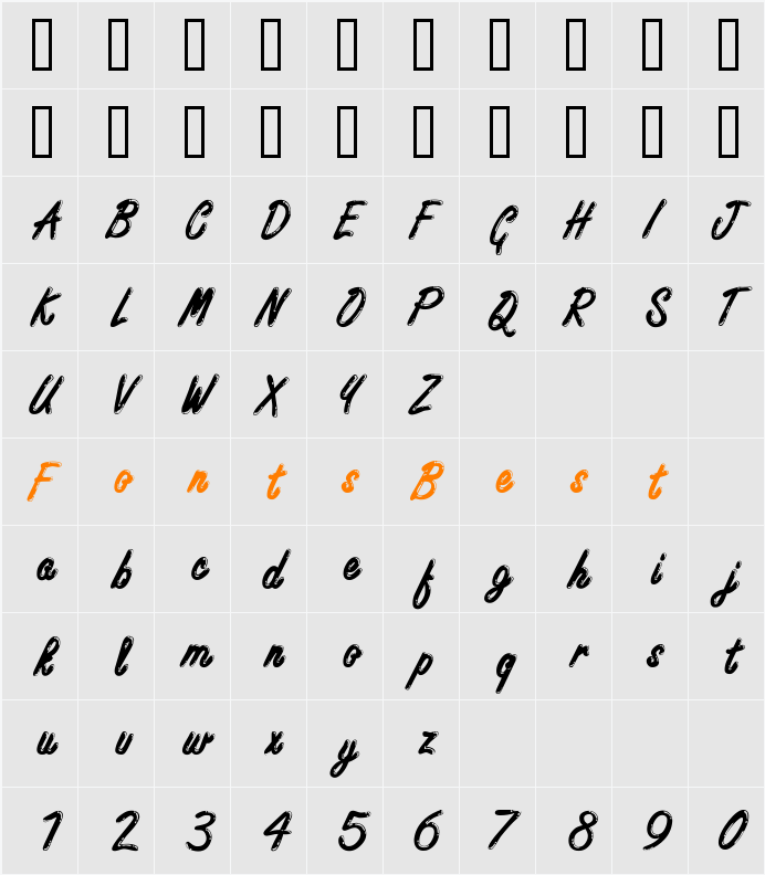 Encino Character Map