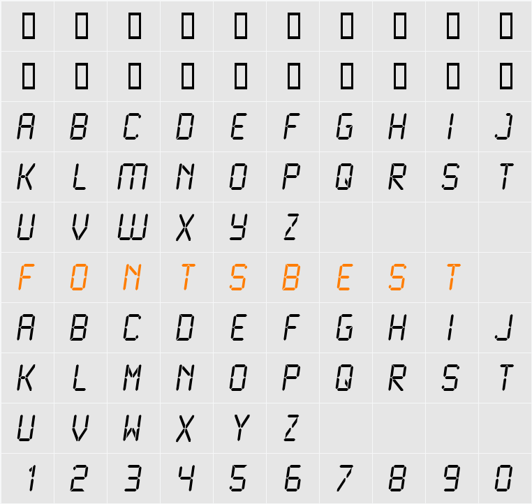 LCD2 Character Map