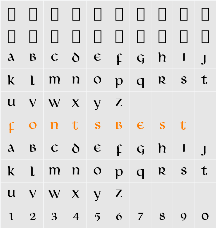 494-CAI978 Character Map