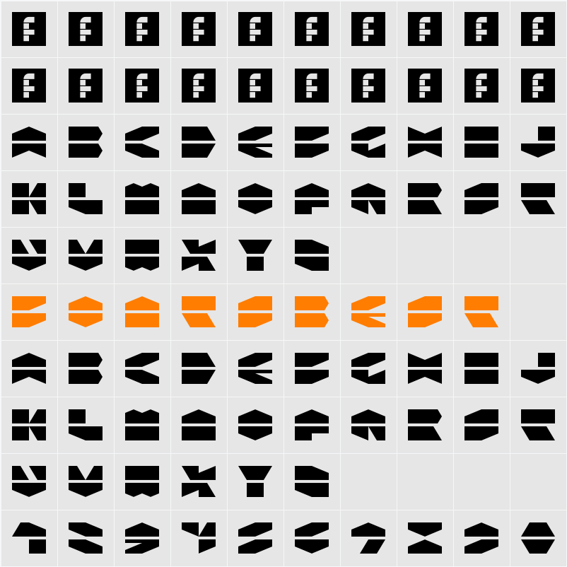 LDR HEXATRON Character Map