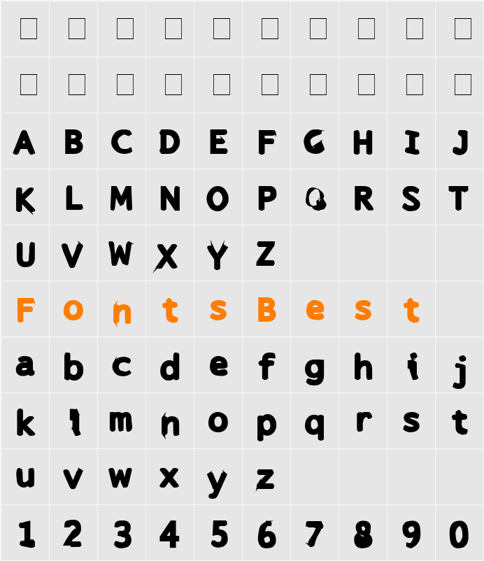 Snuskpak Character Map