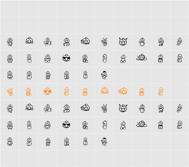 HELLO CONDORITO Character Map