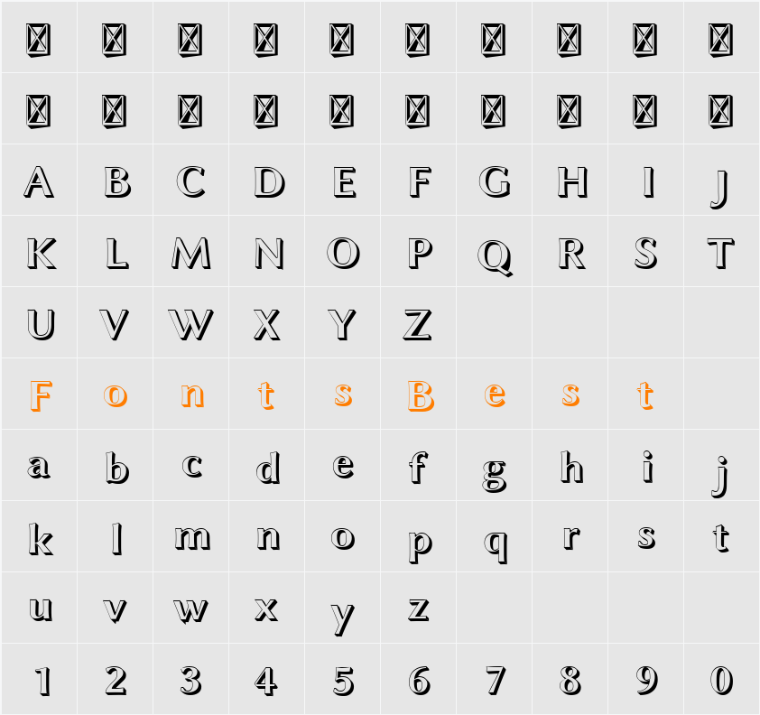 Linux Biolinum Shadow Character Map
