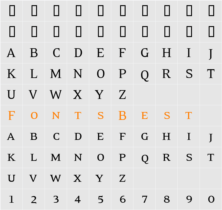 EideticNeoSmallcaps Character Map