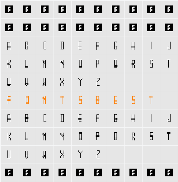 GRAMTICA Character Map