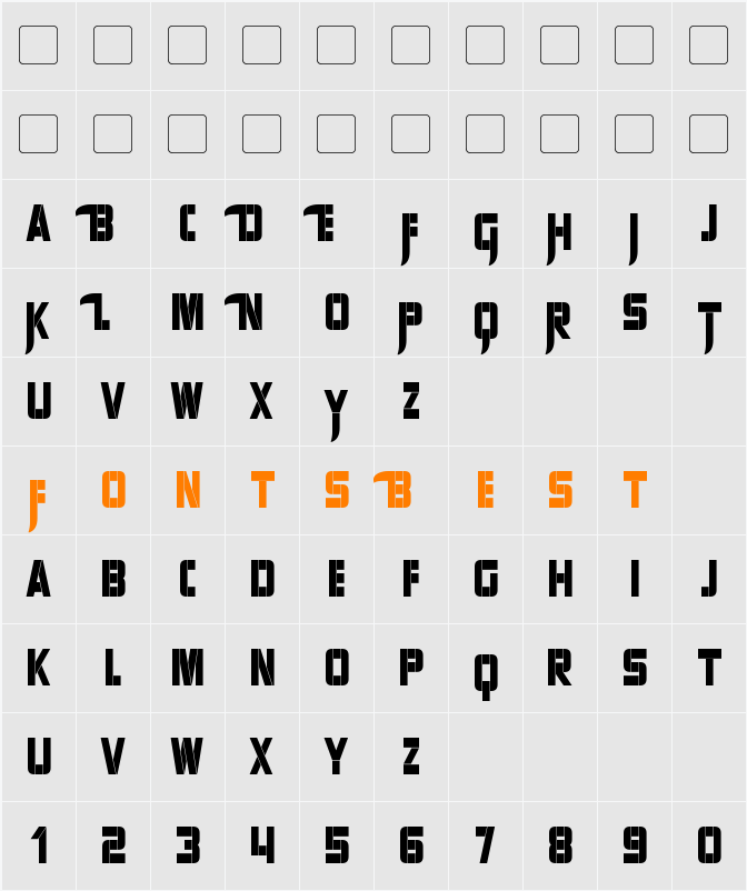 Sharp Avienne Condensed Character Map