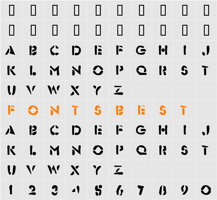 Dirty25 Character Map
