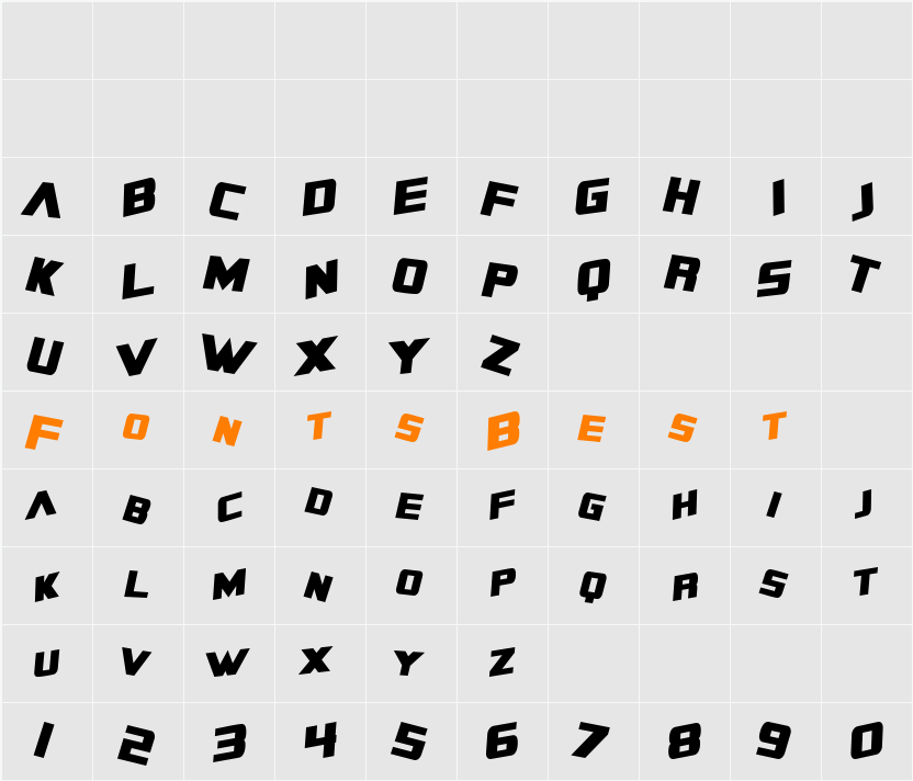 SF Zero Gravity Condensed Character Map