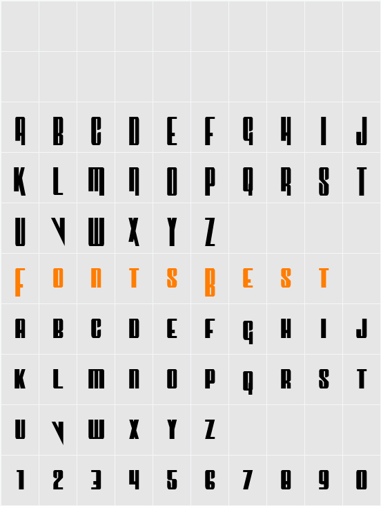 Vindicator Condensed Character Map