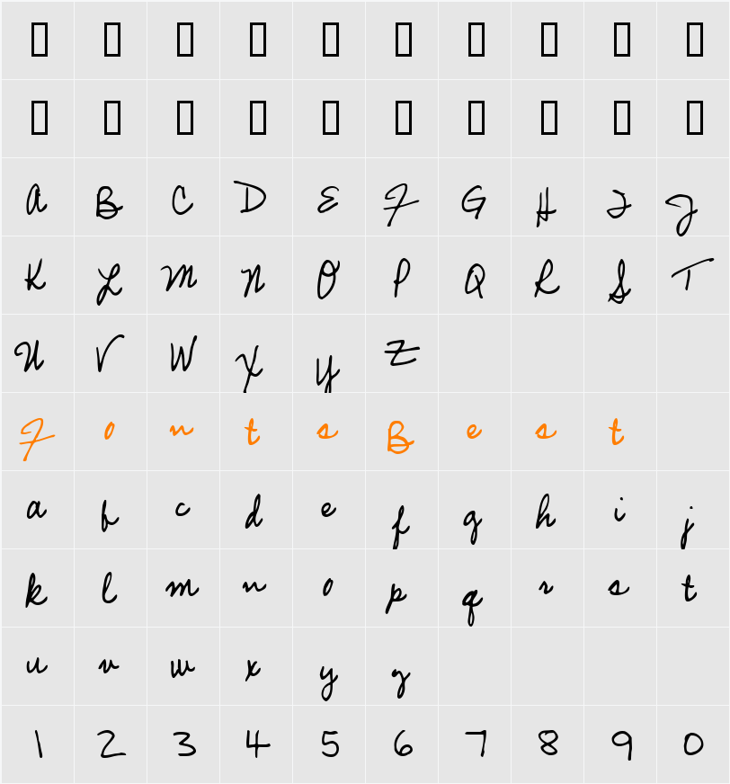 Mariette Tryout Character Map