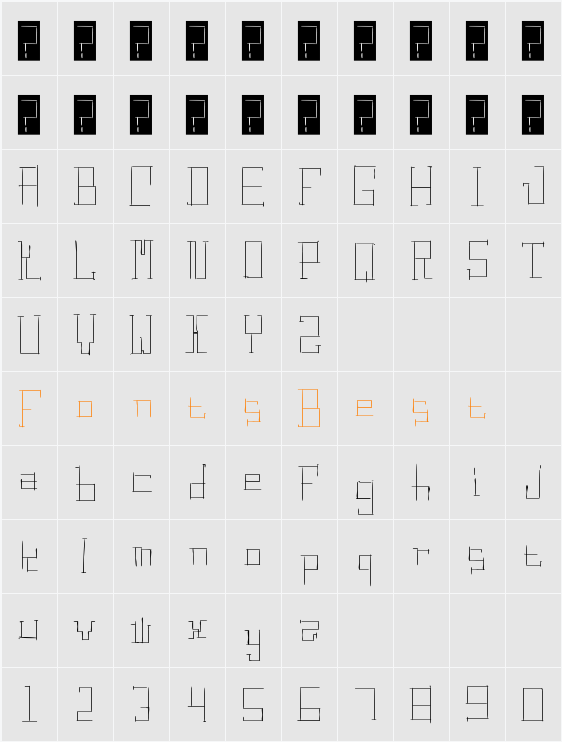 Digital ruins Character Map