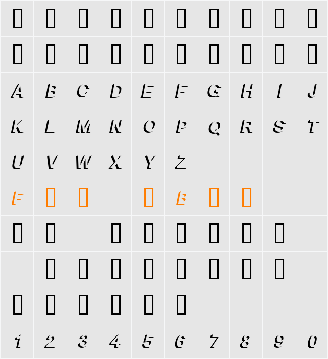 Block Shadow Character Map