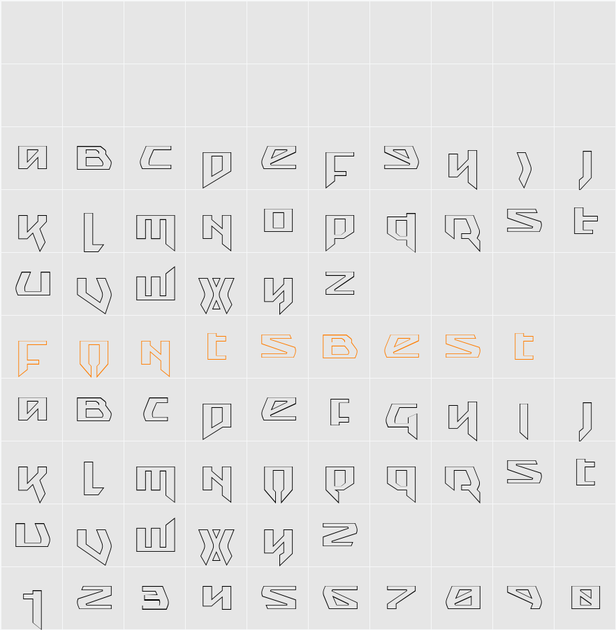 Snubfighter Outline Character Map