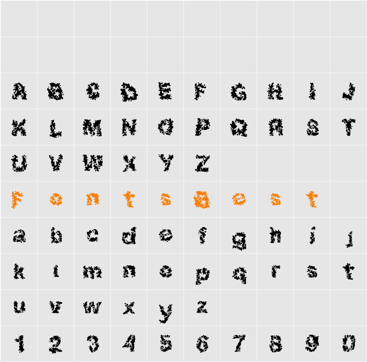 Broken Press Character Map
