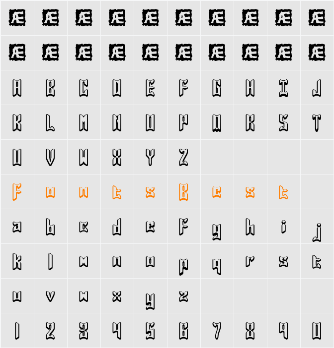 Jasper (BRK) Character Map