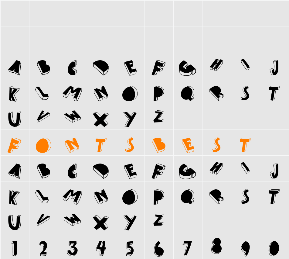 threed filled Character Map