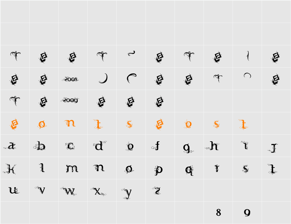 FTF Indonesiana Serif Hijauwana Character Map