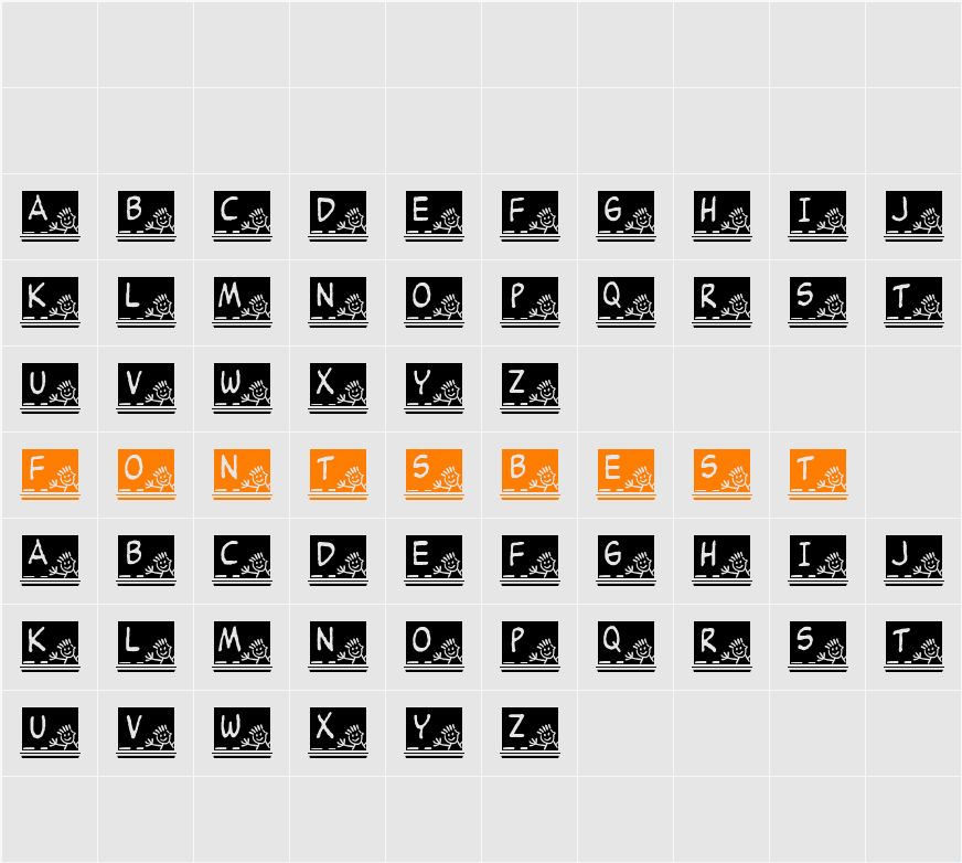 JLR School Slate Character Map