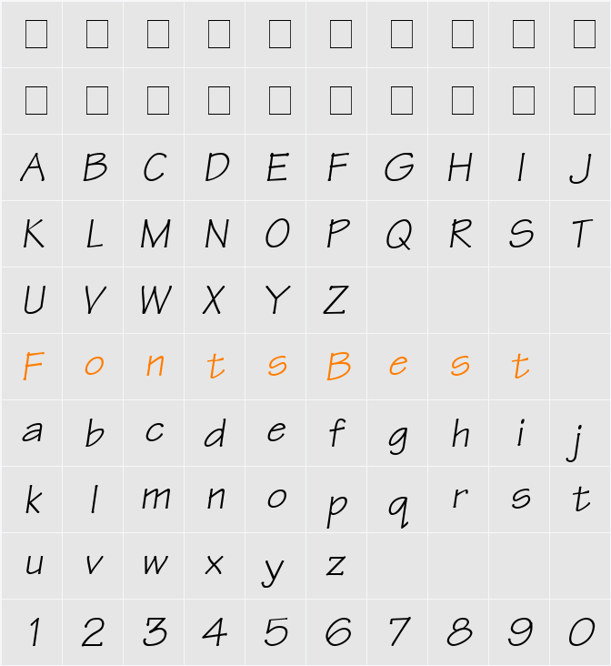 505-CAI978 Character Map