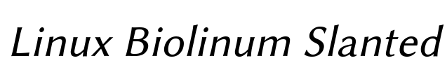 Linux Biolinum Slanted