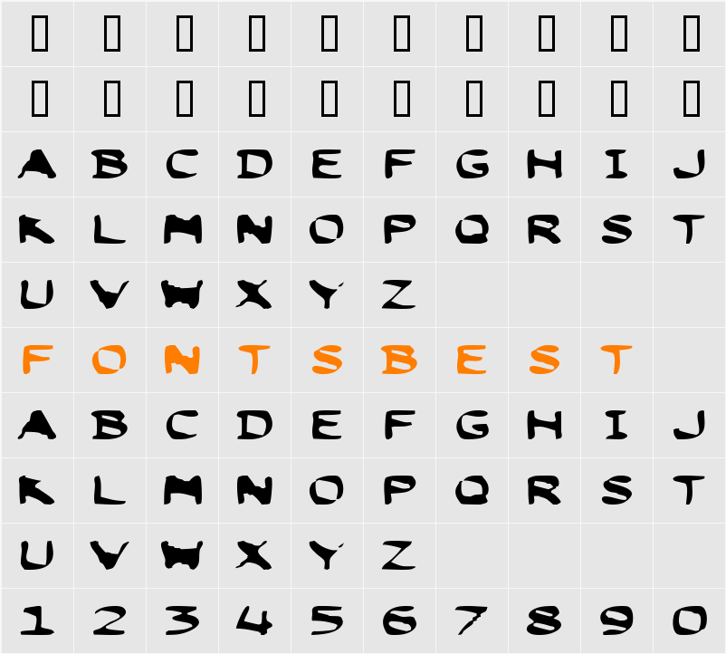 Thumtax ICG Character Map