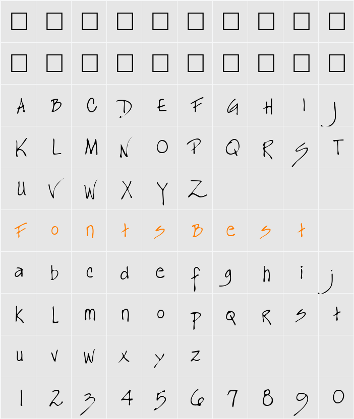 KianasHand Character Map