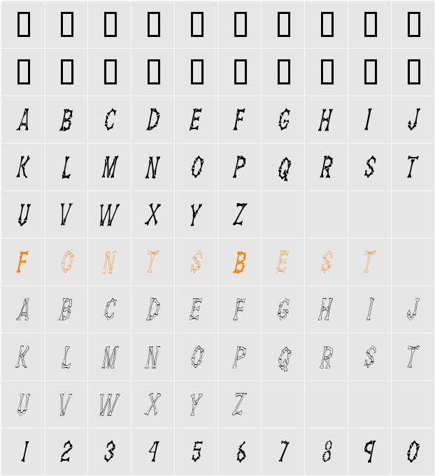 DemBonesCondensed Character Map