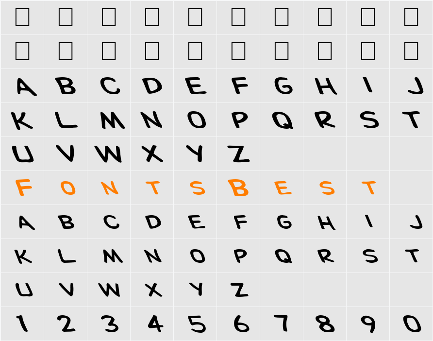 FZ BASIC 28 LEFTY Character Map
