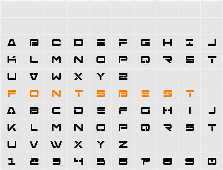 Free Agent Bold Condensed Character Map