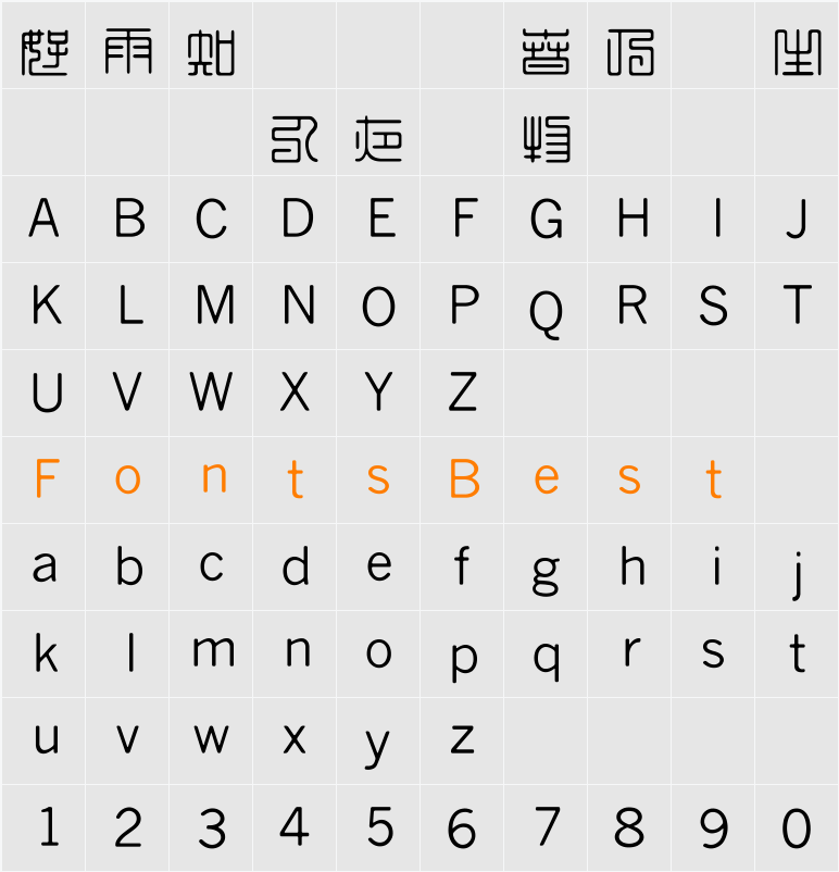 HanWangInJang Character Map