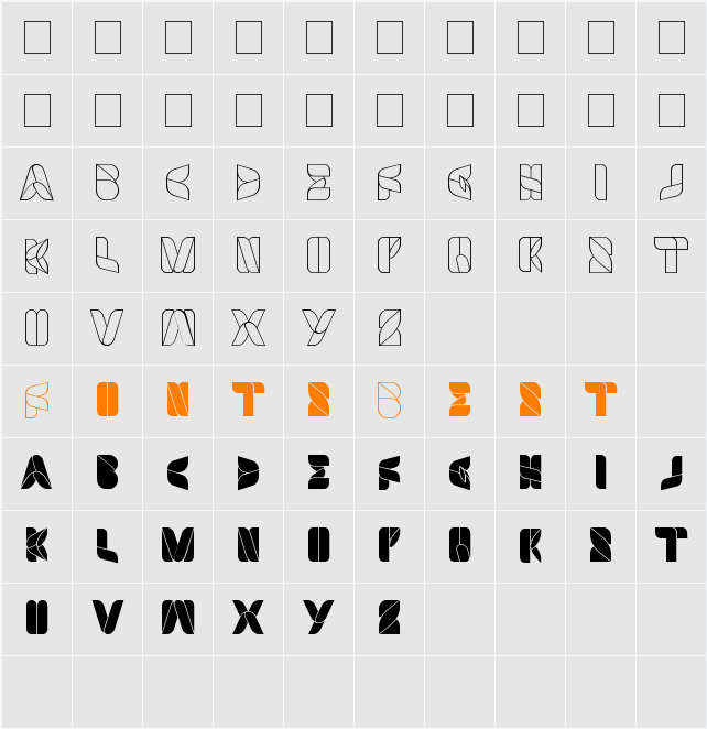 SWIMMER BROWSER Character Map