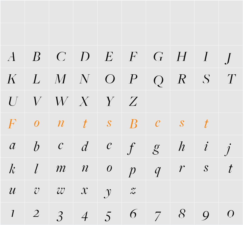 FreightBigBookItalic Character Map