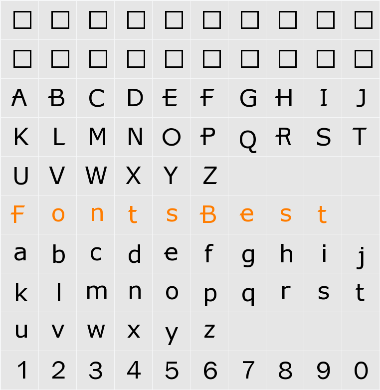 X360 by Redge Character Map